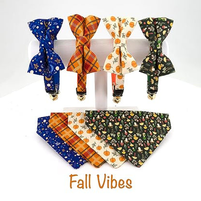 Ultra Joys Breakaway Cat Collar With Bells - For Boys & Girls, Kittens - With Bandana Pumpkin Small - color: Pumpkin-Bandana Collar, size: Small