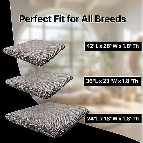 Muddy Mat® Dog Crate Bed mat, Comfortable Dog Pillow, Crate Bed for Large Medium Small Dogs and Cats, Ultra Soft & Relaxing Washable & Dryer Safe Chenille Material – Medium (23"x36") - size: Medium (23"x36")