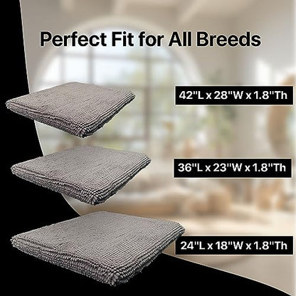 Muddy Mat® Dog Crate Bed mat, Comfortable Dog Pillow, Crate Bed for Large Medium Small Dogs and Cats, Ultra Soft & Relaxing Washable & Dryer Safe Chenille Material – Medium (23"x36") - size: Medium (23"x36")