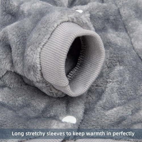 FabriCastle Dog Hoodie Sweater for Small Dogs Boy and Girl, Dog Clothes XS XXS Puppy Sweatshirt, Pet Outfit, Cat Clothing Super Soft Warm Snap On Closure (Light Grey, XX-Small) - color: Light grey, size: XX-Small
