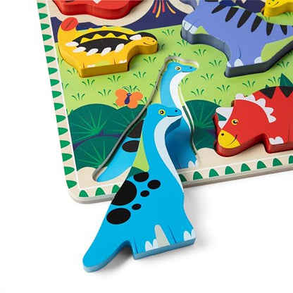 Melissa & Doug Dinosaur Wooden Chunky Puzzle (7 pcs) - FSC Certified - style: Dinosaur