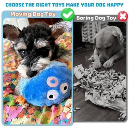 Interactive Dog Toys Rechargeable Moving Puppy Toys to Keep Them Busy, Touch Activated Puppy Toys, Puppy Dog Birthday Gifts, Electric Plush Entertainment Toy for Small & Medium Dogs - color: blue fish