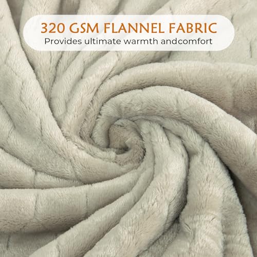 TOONOW Fleece Blanket Textured Fuzzy Plush Throw Blanket Twin Size 60" x 80", Super Soft Fluffy Bed Blanket Geometric Pattern Comfy Microfiber Flannel Blankets for Couch, Bed, Sofa, Pumice Stone - color: Pumice Stone, size: Twin- 60" x 80"