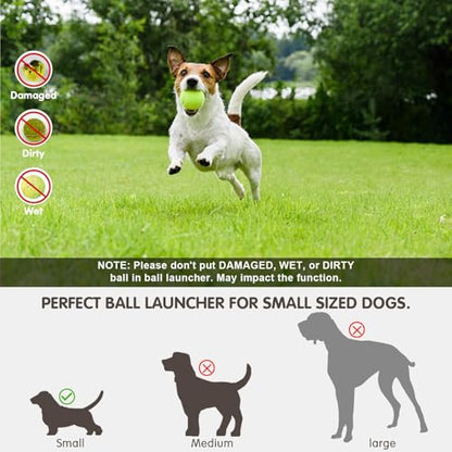 MEKAPLE Automatic Dog Ball Launcher, Dog Ball Thrower Machine with 10-30Ft 3 Launching Distance, Interactive Toys for Small Dogs Indoor & Outdoor with 15 Mini Tennis Balls (2 inch) -Blue - color: Blue