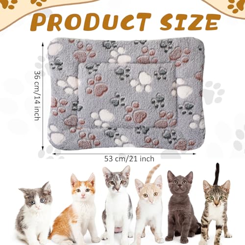 Tuanse 4 Pack Ultra Soft Dog Cat Bed Mat Small Animal Guinea Pig Bed with Cute Print Reversible Fleece Dog Crate Kennel Pad Cozy Washable Thickened Hamster Pet Beds Mat(21 x14 Inches,Light Gray) - color: Light Gray, size: 21 x 14 Inches