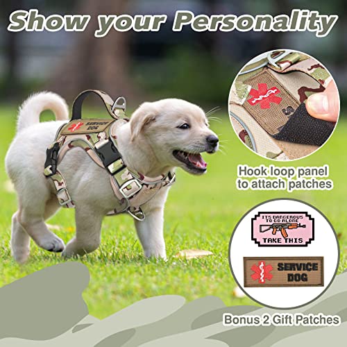 Tactical Small Dog Harness for Puppy, No Pull Military Service Dog Vest with Vertical Handle, Outdoor Training Small Puppy Vest Chihuahua Harness (Desert Green, XS) - color: Desert Green