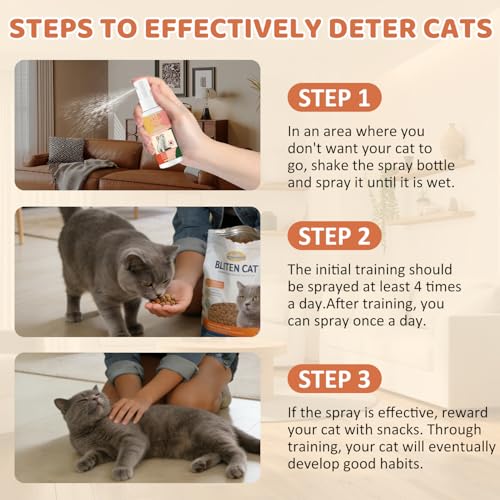 Tetra Cat Deterrent Spray, Natural No Scratch Spray for Cats Keep Off Cats and Kittens Scratching Furniture, Sofas, Rugs, Curtains, Plants, Safe & Effective, 100ml - color: deep pink