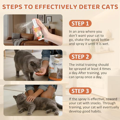 Tetra Cat Deterrent Spray, Natural No Scratch Spray for Cats Keep Off Cats and Kittens Scratching Furniture, Sofas, Rugs, Curtains, Plants, Safe & Effective, 100ml - color: deep pink