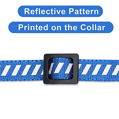 Pawtitas Personalized Blue Reflective Cat Collar – Adjustable Custom Collar with Safety Buckle, Removable Bell, and Engraved Name & Phone Number for Kittens and Adult Cats - color: Personalized Blue