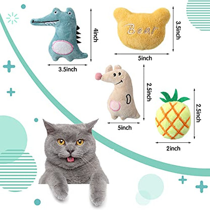 Gejoy 20 Pack Catnip Toys for Indoor Cat Plush Kitten Cat Chew Toys Catnip Kitten Entertaining Interactive Safe Teeth Cleaning Dolls(Lovely) - style: Lovely