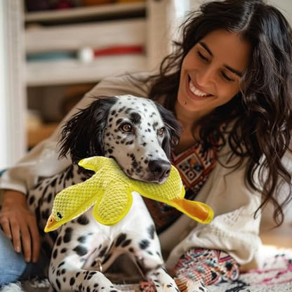 No Stuffing Dog Squeak Toys- Chew Toys for Small Medium Large Breed- Durable Puppy Teething Interactive to Keep Them Busy- Best Birthday Gift(Yellow Duck) - color: Yellow