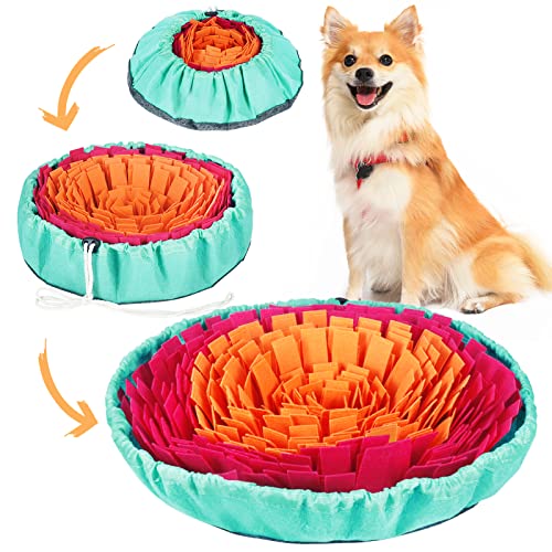 Vivifying Snuffle Mat for Dogs, Interactive Sniff Mat for Slow Eating and Keep Busy, Adjustable Dog Digging Toys Encourages Natural Foraging Skills and Mental Stimulation - color: Rose Red Orange