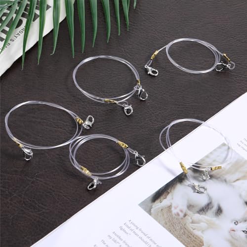 Tucnoeu Replacement Strings for Cat Wand Toy - 5pcs Durable Nylon Strings with Lobster Clasps for All Lures, Cat Stick - 22in Long, Universal Fit