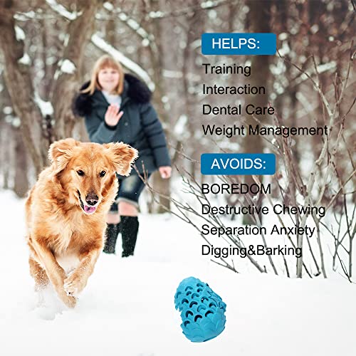 Aggressive Chewer Dog Toys: Indestructible Dragon Egg Treat Dispensing Toy - color: Blue white