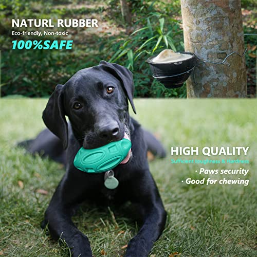 EASTBLUE Squeaky Dog Toys for Aggressive Chewers: Rubber Puppy Chew Ball with Squeaker (Teal) - color: Teal