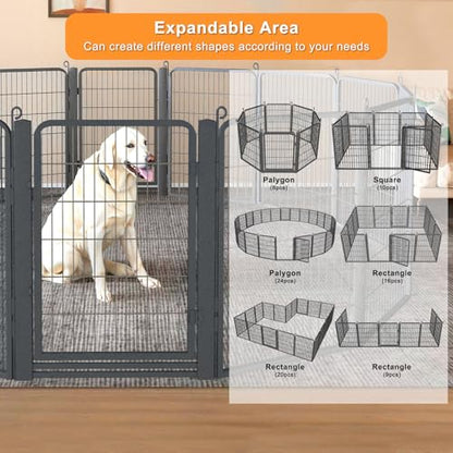 Low Threshold Dog Playpens Fence Indoor, 40 inch 28 Panels Heavy Duty Metal Outdoor Pet Playpen for Large/Medium/Small Dogs, Tall Dog Play Exercise Pens Outside - color: 28 Panels-40 Inch