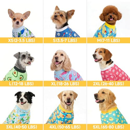 XPUDAC 4 Pieces Dog Pajamas for Large Dogs Pjs Clothes Puppy Onesies for Doggie Duck Shirts Sleeper for Pet Cats Jammies-3XL - size: 3X-Large(Chest-26" Back-19.7" Neck-17.3")