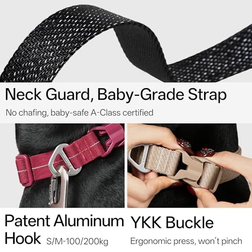 All-Weather Dog Collar Reflective Adjustable Soft Nylon QR Code Anti-Lost Collar Breathable with Quick-Release Buckle Patent Alloy Ring for Small Medium Large Dog (Super Reflect-Earth, M) - color: Super Reflect-Earth, size: M