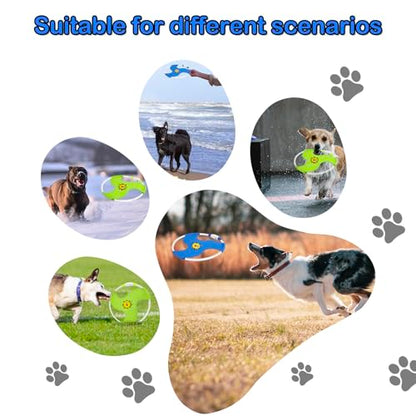 Dog Flying Disc Flyer Dog Toys, Glow in The Dark Nylon Dog Toy with 3 Light Models, Floating Dog Ring Toys for Physical Exercise, Pet Training Throwing Playing - color: Blue-2
