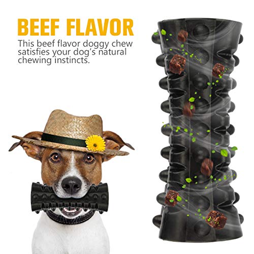 Indestructible Squeaky Dog Toy – Tough Rubber Chew Toy for Aggressive Large Dogs, Durable and Safe for Interactive Play - color: Black