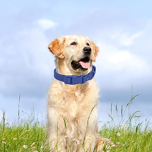Waterproof Dog Collar Soft Rubber Dog Collar with Safety Buckle Adjustable Pet Collars for Small Medium Large Dogs - color: Dblue, size: M