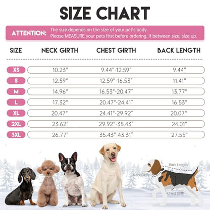 BRKURLEG Dog Winter Jacket, Warm Dog Winter Coats for Small and Medium Large Dogs, Reflective Adjustable Pet Cold Weather Coats, Waterproof Dogs Snow Jacket Clothes Fleece Vest (XS, Rose Red) - color: Rose Red, size: X-Small