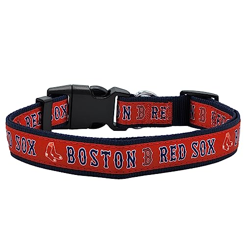 MLB Boston Red Sox Licensed PET COLLAR- Heavy-Duty, Strong, and Durable Dog Collar. Available in 29 Baseball Teams and 4 Sizes - color: Boston Red Sox, size: Extra Large