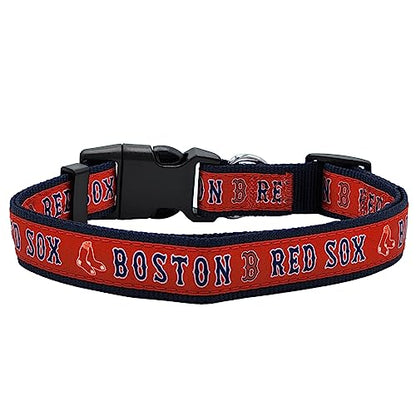 MLB Boston Red Sox Licensed PET COLLAR- Heavy-Duty, Strong, and Durable Dog Collar. Available in 29 Baseball Teams and 4 Sizes - color: Boston Red Sox, size: Extra Large