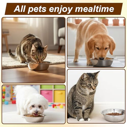 2 Pack Small Stainless Steel Dog Bowls 5 Inch Metal Dog Food Bowls Pet Feed Water Bowl for Large Medium Small Dogs, Thickened Durable Replacement Bowl for Elevated Stand, Kitten, Puppy