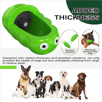 Dog Chew Toys, Squeaky Interactive, for Aggressive Chewers, TPR Rubber, Tough and Durable (Green) - color: Green