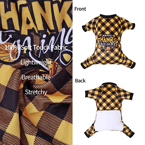 CuteBone Thanksgiving Dog Pajamas Costumes Pet Clothes Cat Apparel Shirt Winter Holiday Cute Pjs Outfits for Doggie Onesies P261XS X-Small - color: Happy Thanksgiving, size: X-Small