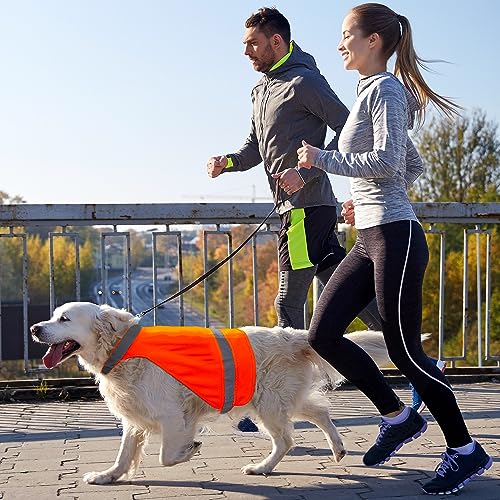 Blaze Orange Dog Hunting Vest - High Visibility Reflective Dog Safety Vest for Outdoor Activities, Night Walking, and Hunting Season - Ensure Your Dog's Visibility and Safety - size: M