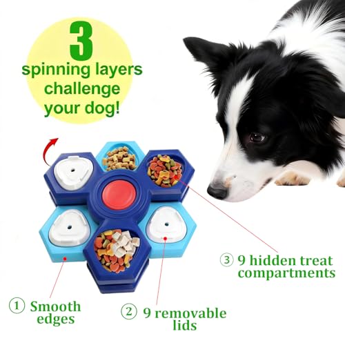 Dog Slow Feeder - Interactive Dog Food Puzzle Toy, Treat Maze Game for Dogs & Cats, Mental Stimulation & Boredom Relief, Adjustable Difficulty Pet Enrichment Toy (Three Layers) - size: three layers