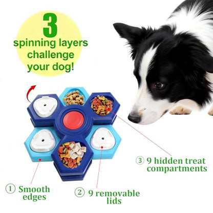 Dog Slow Feeder - Interactive Dog Food Puzzle Toy, Treat Maze Game for Dogs & Cats, Mental Stimulation & Boredom Relief, Adjustable Difficulty Pet Enrichment Toy (Three Layers) - size: three layers