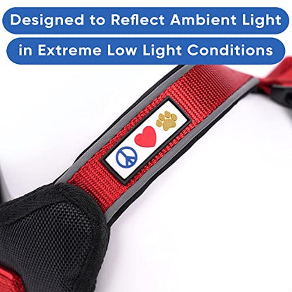 Pawtitas Reflective Padded Dog Harness for Small Dogs – Adjustable Puppy Step-in Vest | Fits Chest 18–22 in | No Pull Personalized Training Harness | S | Red - color: Red, size: Personalized Small (Pack of 1)