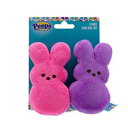 Peeps for Pets Plush Bunny Toys for Dogs, Pink/Purple, Mini/2 Pack | Fun Way to Keep Your Pet Entertained for Hours | Soft, Cute, Cuddly, and Squeaky Dog Toys for Easter or Everyday Use