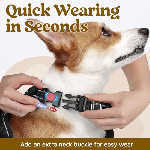 rabbitgoo Dog Harness Small Sized, No Pull Dog Vest with 3 Buckles, Adjustable Soft Padded Pet Harness with Easy Control Handle and Reflective Strips, Black, S - color: Black, size: Small