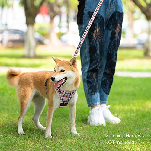 PoyPet 5 Feet Dog Leash with Padded Handle for Small Medium and Large Dogs(Checkered Beige) - color: Checkered Beige - 1 Handle