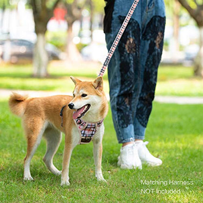 PoyPet 5 Feet Dog Leash with Padded Handle for Small Medium and Large Dogs(Checkered Beige) - color: Checkered Beige - 1 Handle