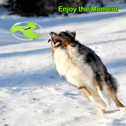 Dog Flying Disc Flyer Dog Toys, Glow in The Dark Nylon Dog Toy with 3 Light Models, Floating Dog Ring Toys for Physical Exercise, Pet Training Throwing Playing - color: Green-1