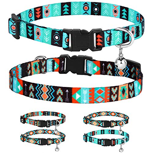 CollarDirect Cat Collar Breakaway with Removable Bell Set of 2 PCS - color: Ethnic + Tribal