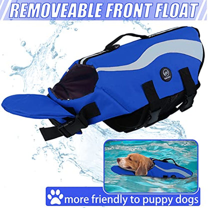 EMUST Dog Life Vests, Adjustable Life Jackets for Small Dogs with Enhanced Buoyancy, Small Dog Swim Vest with Durable Rescue Handle, Royal Blue,XS - color: Royal Blue, size: XS
