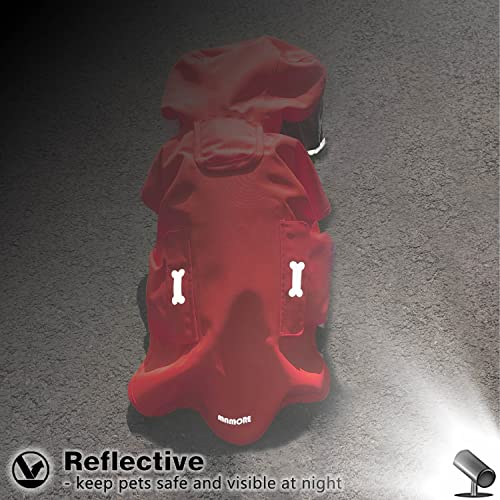 Dog Raincoat,Waterproof Rain Poncho with Hoodie, High Reflective Adjustable Pet Rain Jacket with Leash Hole for Small Medium and Large Dogs (Red, X-Small) - color: Red, size: X-Small: 4-9lbs
