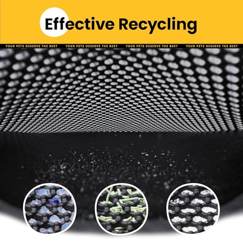 Cat Litter Mat Compact Size 23.6"x14.6" for Small Spaces, Upgrade Waterproof Leakproof Back Layer, Honeycomb Trapping Mat, Washable, Easy to Clean, Scatter Control Kitty Litter Matt, Black - color: Black