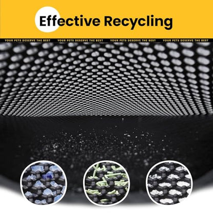 Cat Litter Mat Compact Size 23.6"x14.6" for Small Spaces, Upgrade Waterproof Leakproof Back Layer, Honeycomb Trapping Mat, Washable, Easy to Clean, Scatter Control Kitty Litter Matt, Black - color: Black