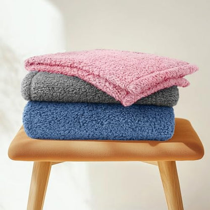 Luciphia Premium Fleece Dog Puppy Blanket Soft Pet Sherpa Calming Cat Blankets Throw for Small Medium Dog Cat(Haze Blue,41x31 inches) - color: Haze Blue, size: 41x31 inches
