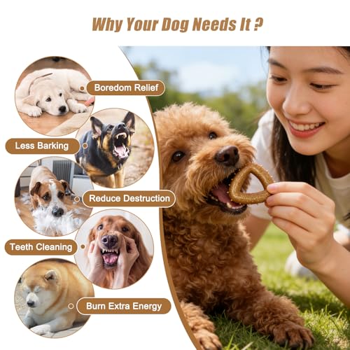 Dog Chew Toys for Aggressive Chewers, 3 Pack Nylon & Wood Puppy Teething Bone Toy Set with Chicken Flavor, Durable Tough Bones Chewing Toys for Puppies & Small Dogs - style: 3Pack-Small
