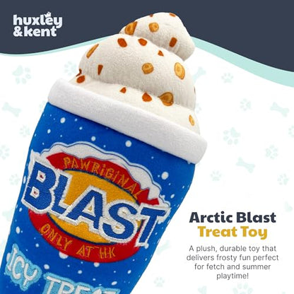 Huxley & Kent Funny Dog Toy w/Squeaker – Power Plush Squeaky Dog Toys for Small, Medium & Large Dogs – Soft Stuffed Animal for Indoor Play & Fetch - Arctic Blast Treat, Small - size: Small, style: Arctic Blast Treat