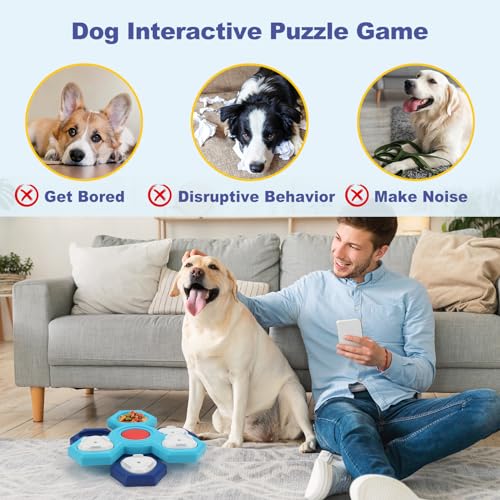 Interactive Dog Puzzle Toys for Large Medium Small, Squeaky Enrichment Toys Mentally Stimulation Toys for Training, Dog Treat Chew Toy Gifts for Puppy&Cats