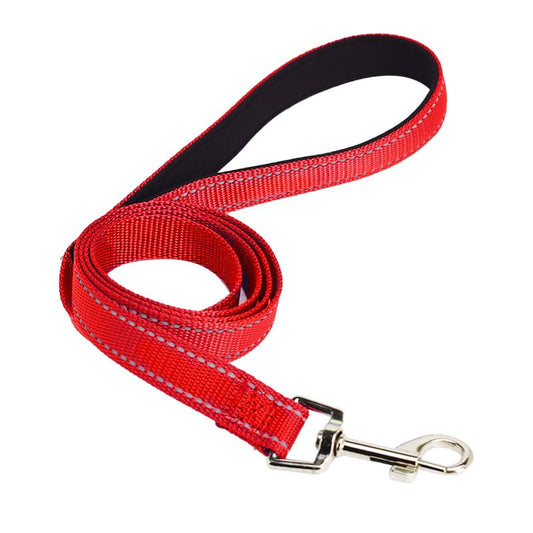 Reflective Dog Leash with Comfortable Padded Grip - High Visibility for Safety, Perfect for Small to Medium Breeds, No Battery Required for Walking & Training，red - color: red